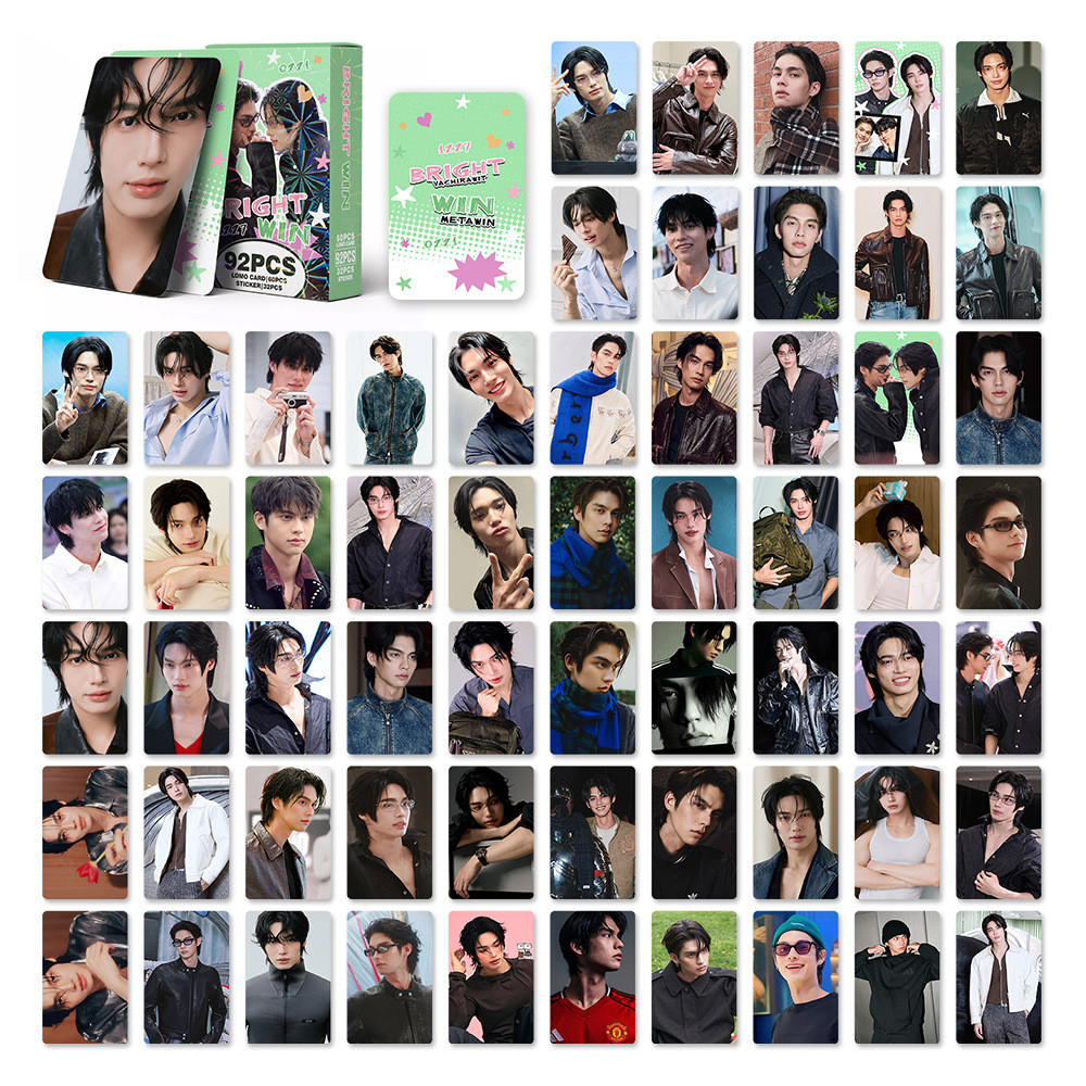 92 Chiếc BRIGHT WIN Lomo Thẻ Ngôi Sao Thái Dán Photocards 2gether Series Thái Phim Truyền Hình Bưu Thiếp YM