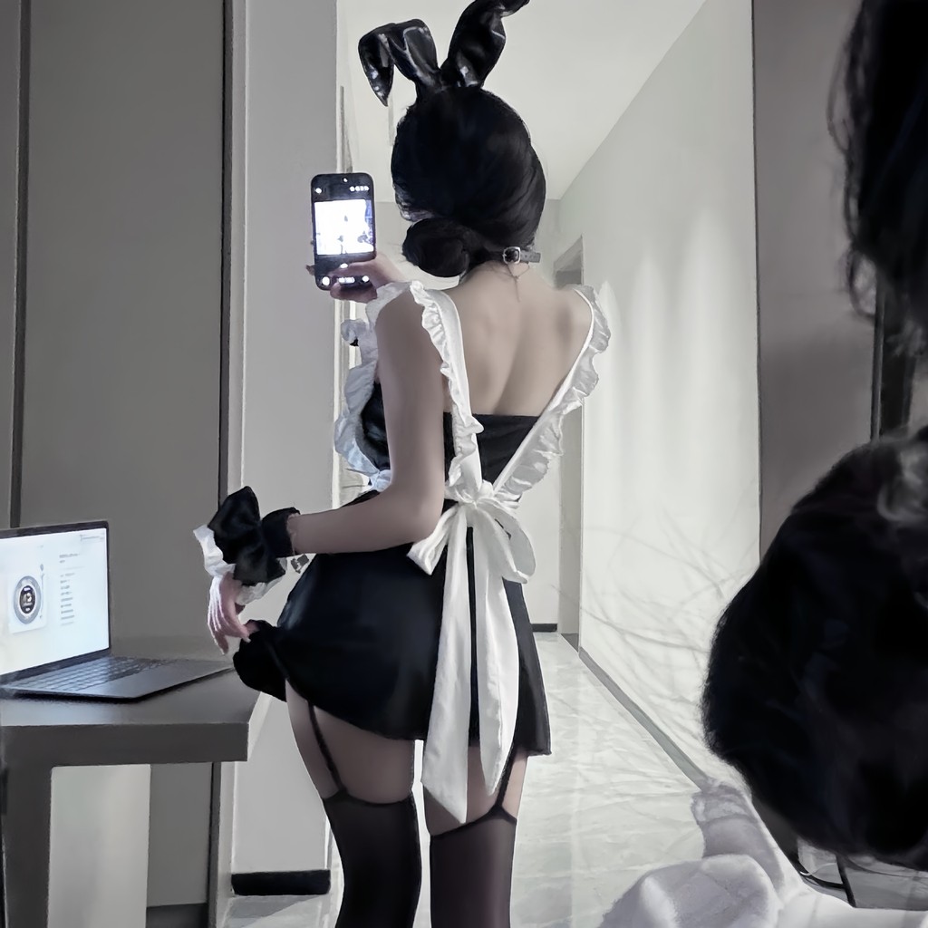 Đồ lót gợi cảm hai chiều Gothic hầu gái cho cosplay