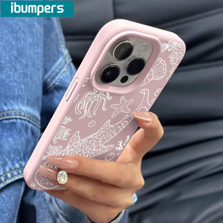 Ibumpers Ốp Điện Thoại Sang Trọng Phong Cách Duyên Hải Xanh Nhạt Họa Tiết Dưới Nước Silicon Mềm Chống Sốc Cho iPhone 11 12 13 14 15 16 17 Pro Max IP Plus