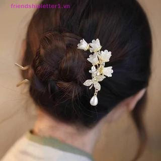 {FH Fashion} Kẹp Tóc Hình Chữ U Hoa Lily Của Thung Lũng Phong Cách Hanfu Trung Quốc, Made By Hand dành cho Nữ.