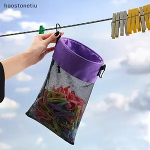 NS Clothingpin Túi Bảo Quản Lưới Treo Kẹp Quần Áo Túi Bảo Quản Dây Rút Ngoài Trời Kẹp Quần Áo Túi Tổ Chức Đồ Gia Đình NS