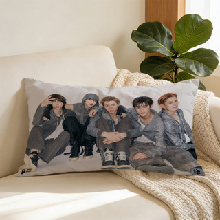 Hàn Quốc Pop Boy Group CORTIS Vỏ gối hình chữ nhật bằng Polyester in một mặt, Vỏ đệm ô tô, Trang trí nội thất (Không bao gồm gối)