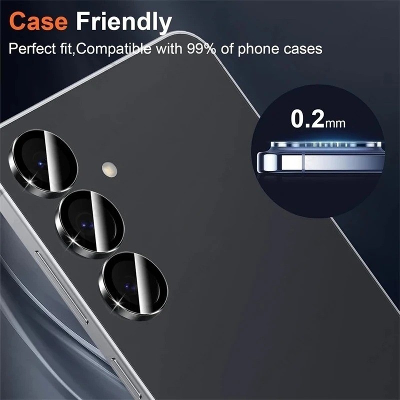 Dành Cho SamsungS25FE GalaxyS25FE Điện Thoại Camera Bảo Vệ Ống Kính Vòng Dành Cho Samsung Galaxy S25 FE Hợp Kim Nhôm Bảo Vệ Kính Cường Lực Ống Kính Phim