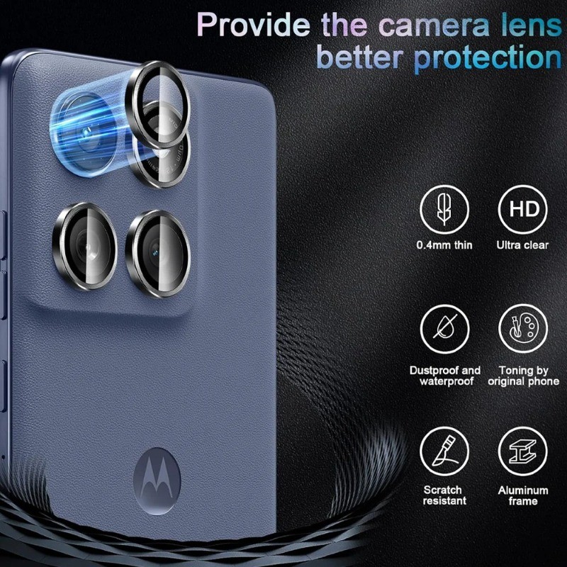 Dành Cho Moto Edge70 Điện Thoại Camera Bảo Vệ Ống Kính Vòng Dành Cho Motorola Edge 70 Hợp Kim Nhôm Bảo Vệ Kính Cường Lực Ống Kính Phim