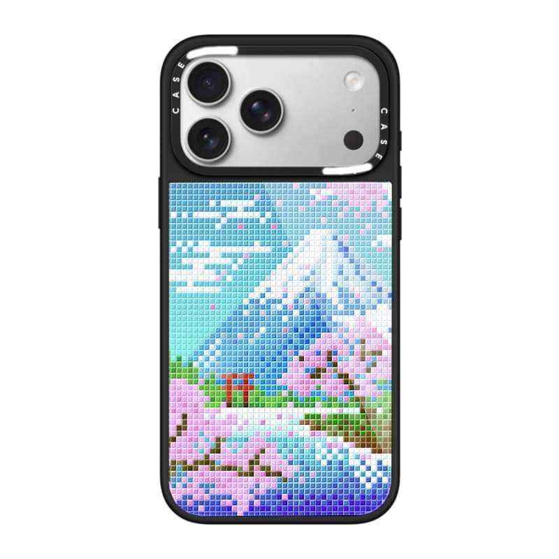 CASECASE X Sakura Mount Fuji Ốp Lưng Kính Hút Từ Tính Chống Trầy Xước Cho IPhone 17 Air 16 15 14 Pro Max Plus Ốp Lưng Cứng Có Hộp Khắc Logo