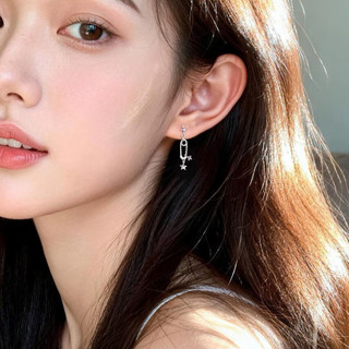 Bông tai bạc kim zircon hình ngôi sao tím - Thiết kế đơn giản ngọt ngào, phù hợp phong cách Hàn Quốc