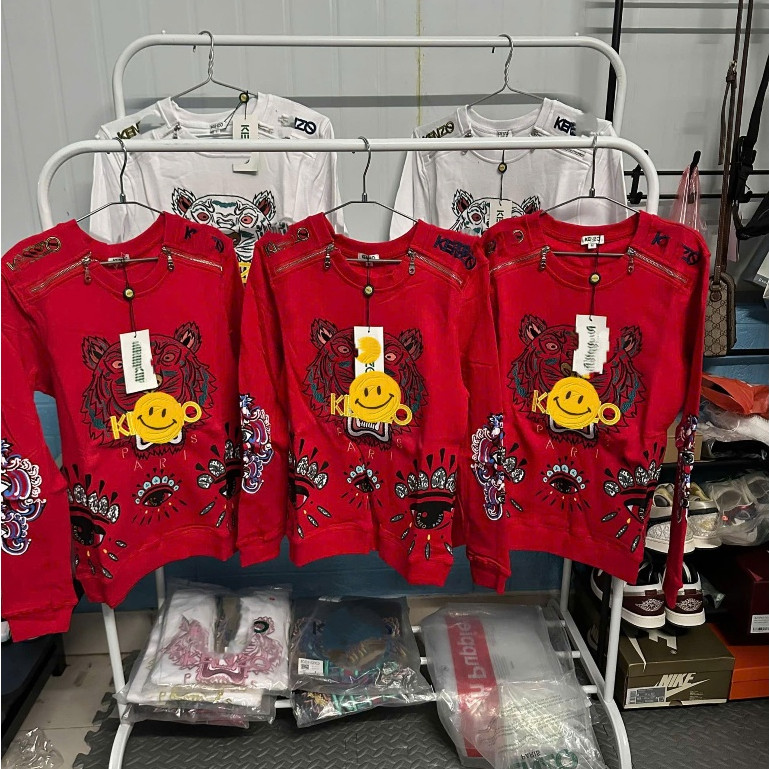 Áo Sweter Thêu Hổ Kon Zo Khóa Vai KCloset Áo Nỉ Dày Dặn Dáng Rộng Nam Nữ NA92