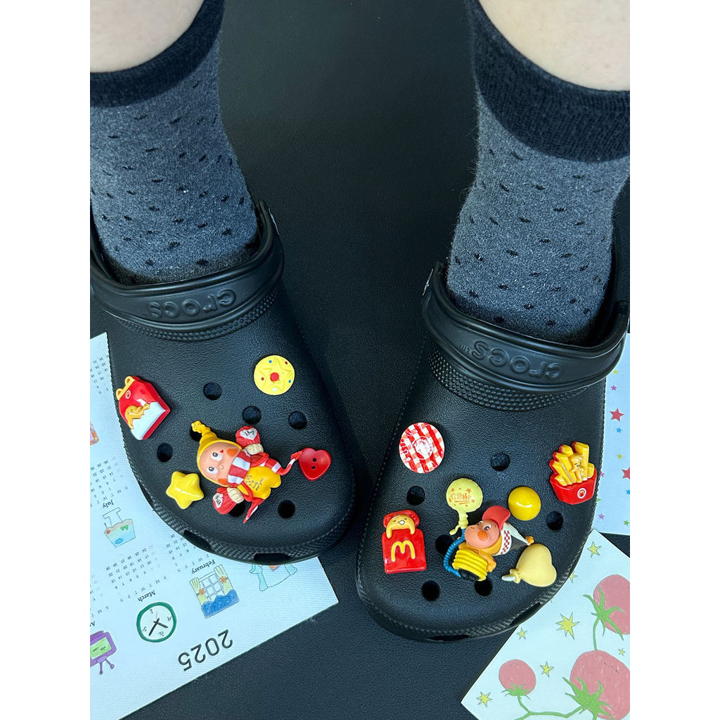 Phụ Kiện Giày Lỗ Ôm Bóng Ngôi Sao Người Giày Hoa Thích Hợp Cho Crocs Khóa Giày Dễ Thương Có Thể Tháo Rời Khóa Giày Lỗ Khóa Giày Busch Khóa Giày Zhibixing ins Giày Hoa