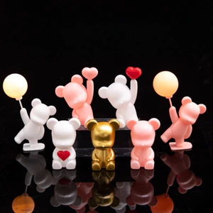 Đèn LED Sáng Gấu Trang Trí Đáng Yêu Trang Trí Bánh Thời Trang Trang Nhà Để Bàn Trang Trí