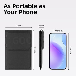 Bàn phím cảm ứng gập Goojodoq, bàn phím di động đa năng, kết nối Bluetooth 3 thiết bị