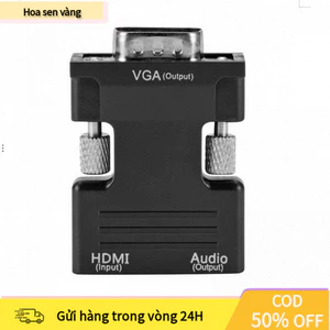 【COD】Đầu chuyển HDMI sang VGA tương thích 1080P, cấp nguồn 5V DC, truyền tải cả hình ảnh và âm thanh chất lượng cao.