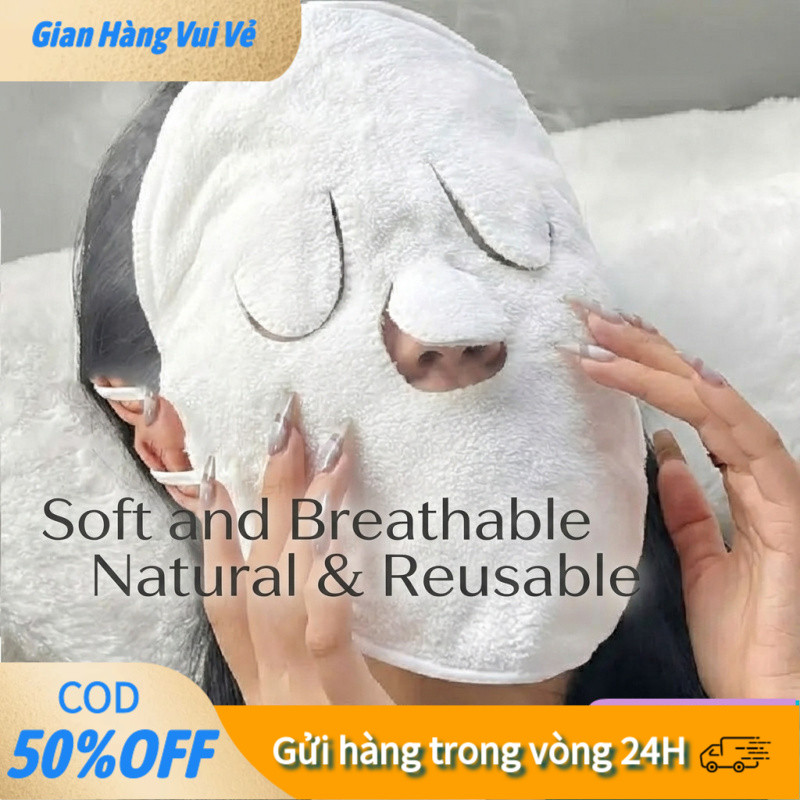 【48h】Khăn mặt nén nhiệt tái sử dụng, chất liệu cotton, giúp giảm căng thẳng, xoa dịu da và làm chậm quá trình lão hóa