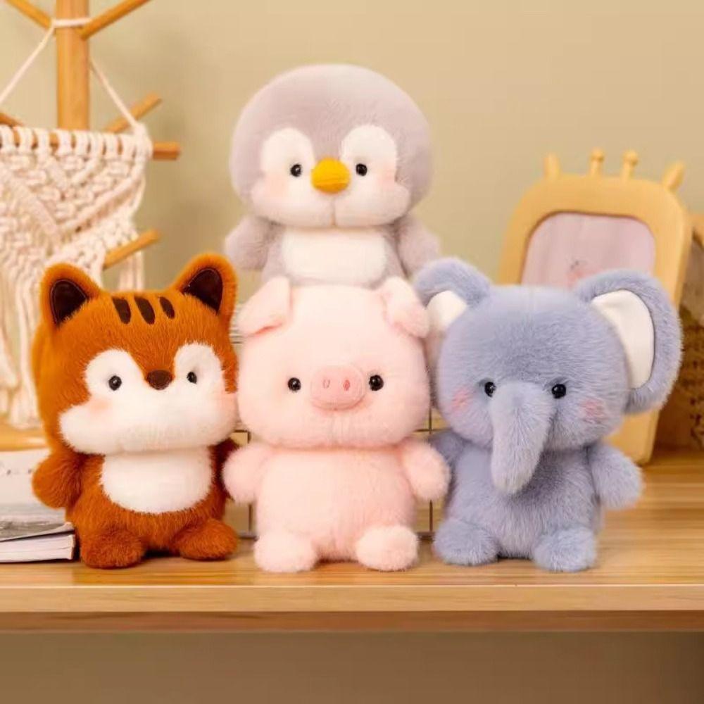 Gối NEAVERLER Thú Nhồi Bông, Búp Bê Đồng Hành Sang Trọng 16cm Sang Trọng, Kawaii Siêu Mềm Gấu Voi Động Vật Sang Trọng Đồ Chơi Bàn Làm Việc