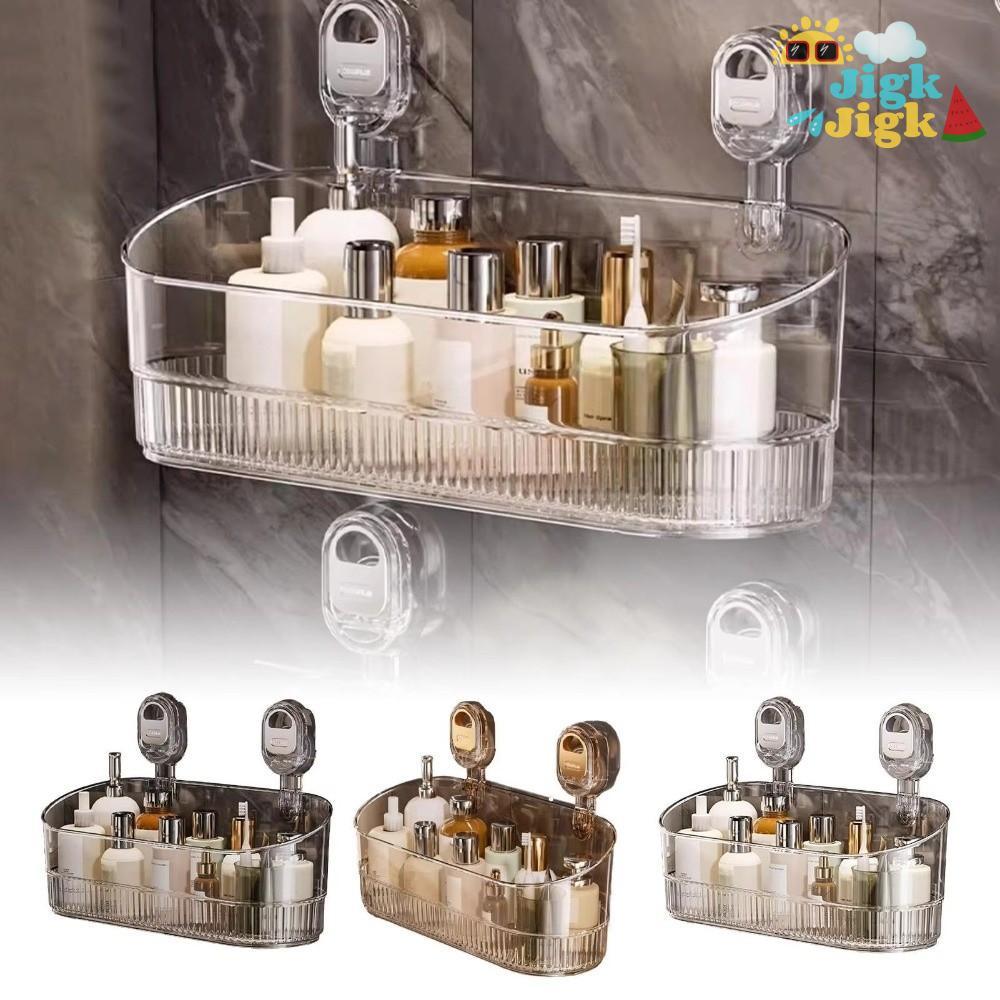 Kệ phòng tắm JIGK, Kệ thoát nước không lỗ treo tường Giá treo vòi hoa sen, Giá treo phòng tắm chống nước đa chức năng Giá tắm trong suốt cho gia đình
