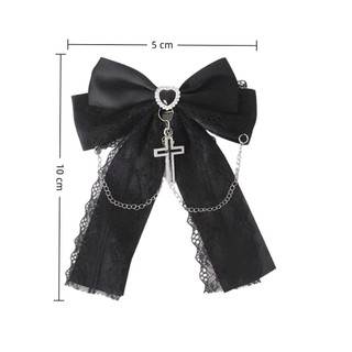 Kẹp tóc Gothic MERIGGIARE, Mặt dây chuyền chéo nơ dễ thương phong cách Nhật Bản Phụ kiện tóc Gothic, Túi tinh tế quyến rũ Thiết kế ren tinh tế Y2K Kẹp tóc Phụ kiện cho bé gái