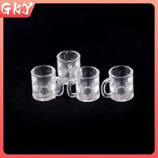 GKY 4 Chiếc 1 / 12 Nhà Búp Bê Thu Nhỏ Bộ Đồ Ăn Nhà Bếp Nhựa Bia Cốc Thủy Tinh GKY