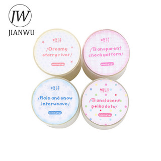JIANWU Trong Suốt Thế Giới Series Vintage Bông Tuyết Ngôi Sao Chấm Phong Cảnh Chất Liệu Cắt Băng PET Sáng Tạo DIY Tạp Chí Văn Phòng Phẩm