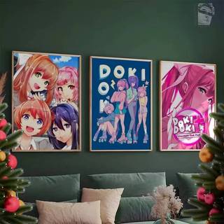Doki Doki Câu Lạc Bộ Văn Học Trò Chơi HD Vải Chống Thấm Nước Nghệ Thuật Poster Không Khung Trang Trí Tường Cho Gia Đình Phòng Khách