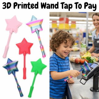 LILYES 3D In Hình Cây Đũa Phép Tập Để Thanh Toán, Sáng Tạo Co Giãn Không Tiếp Xúc Thanh Toán, Mới Lạ Ngộ nghĩnh Nhẹ Dễ Thương Ngôi Sao Magic Giá Đỡ Quà Tặng Cho Bé Gái