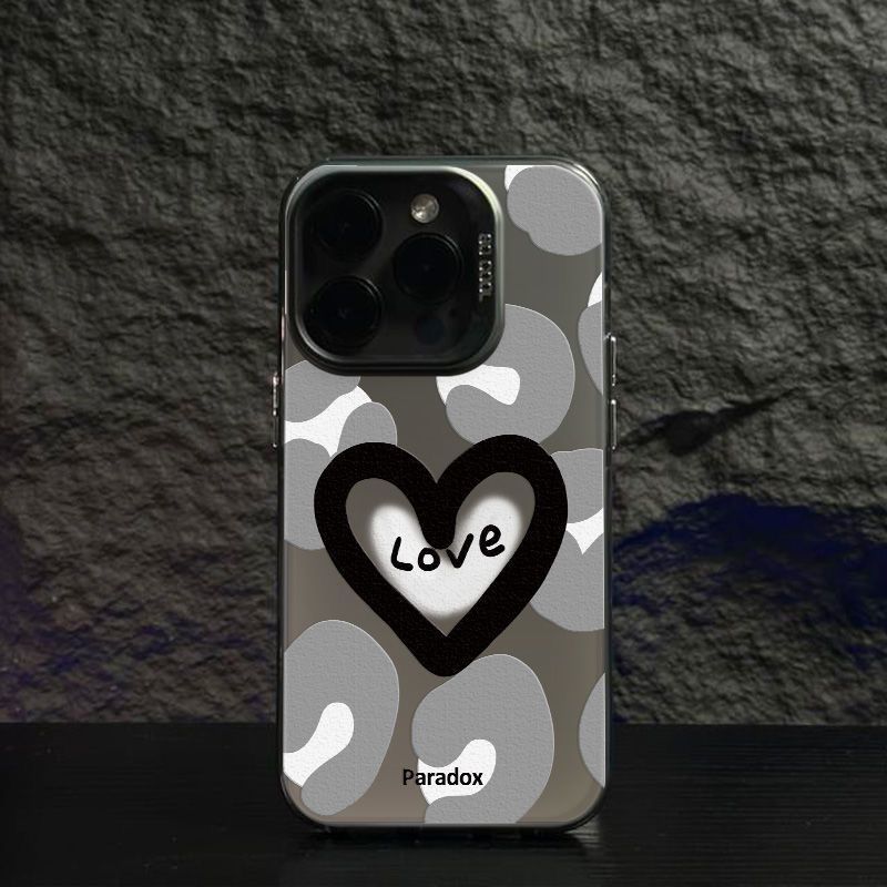 Màu xám tình yêu cho iPhone 16Promax trường hợp iPhone 15 cao cấp 14 màu bạc trường hợp 13 bùng nổ