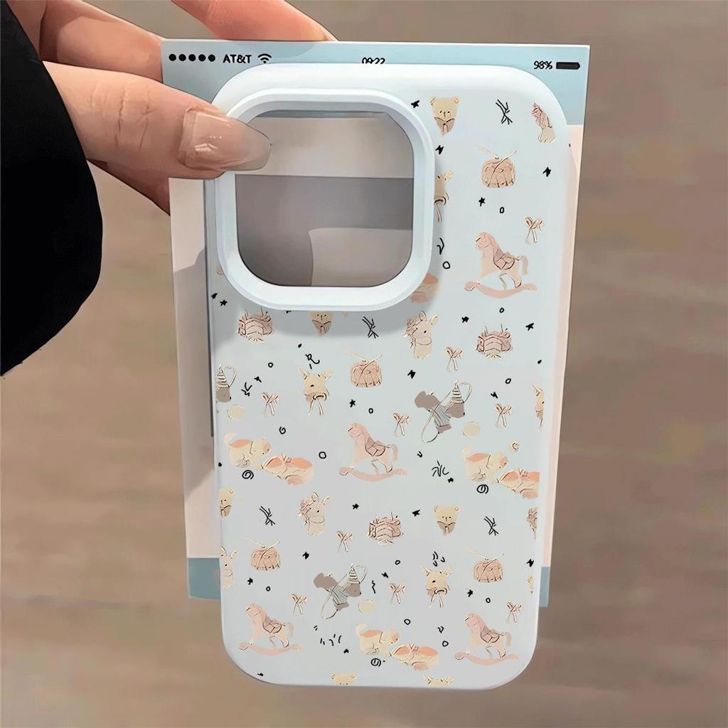 Kẹo dẻo Cub cho trường hợp iPhone 16promax15pro 13 đơn giản 14 cá tính 11 lỗ lớn mới
