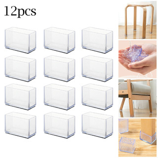 [FUXIN] Vỏ hình chữ nhật chân ghế PVC 12 X cho đồ nội thất Tấm bảo vệ sàn chân bàn
