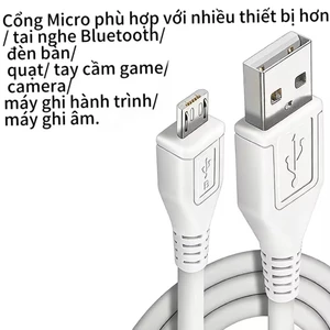 Cáp sạc Micro USB 1 mét, vỏ cáp dẻo bền, chống đứt gãy - Thích hợp dùng cho các thiết bị có cổng Micro- hỗ trợ bán sỉ