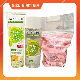 Combo 3 món: 1 Chai nước tẩy trang Haze line 100ml + 1 sữa rửa mặt 40g + 1 Bông tẩy trang 30 miếng