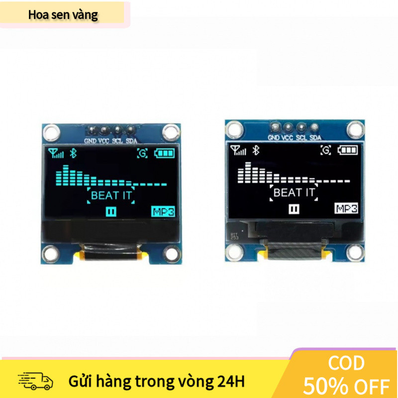 【COD】Màn hình OLED 0.96" với giao diện I2C (IIC), chỉ cần 2 dây dữ liệu, dễ dàng kết nối và lập trình cho nhiều ứng dụng