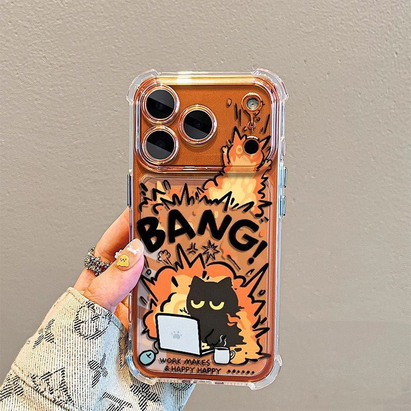 Angry Cat cho 16 trường hợp iPhone 17Air Quad chống ngã 14 13 11Pro