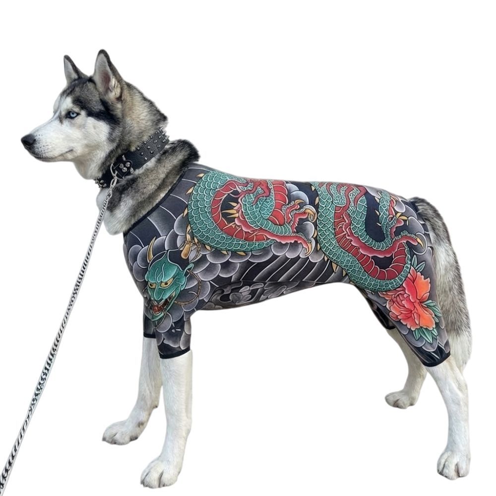 GILL Pet Tattoo Vest, Áo khoác hình xăm chó mèo bốn mùa sống động như thật, Sáng tạo Gần gũi Quần áo thú cưng thoáng khí mát mẻ cho thú cưng S đến 6XL