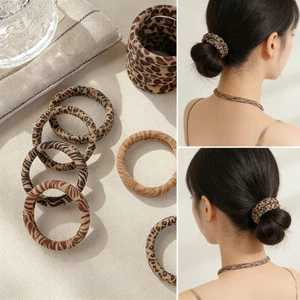 Scrunchie Da Báo có Độ Đàn Hồi Tốt cho Tóc Đuôi Ngựa và Buộc Tóc