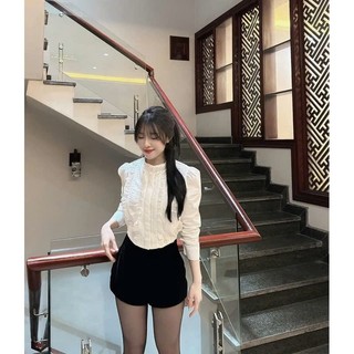 Áo sơ mi kiểu xinh tay phồng tiểu thư công chúa xinh xắn hottrend Hoadanbistore