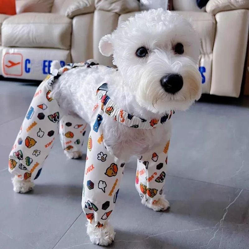 Quần Chống Bẩn Cho Chó Mùa Hè Mỏng Quần Áo Thú Cưng Quần Legging Ánh Sáng Bốn Chân Teddy Bichon Chống Bụi Kem Chống Nắng Chó Con