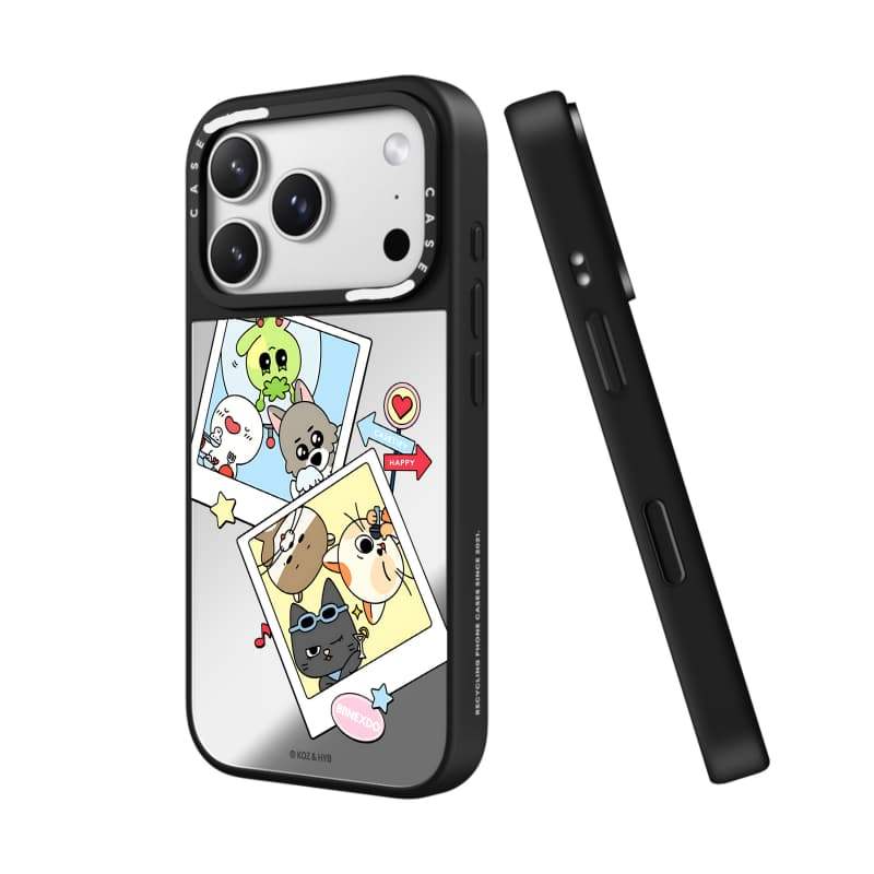 CASECASE X BBNEXDO Polariod Ốp lưng màu đen & mảnh Gương hút từ tính iPhone cho iPhone 17 Air 16 15 14 13 12 Pro Max Plus Ốp lưng cứng có hộp khắc logo