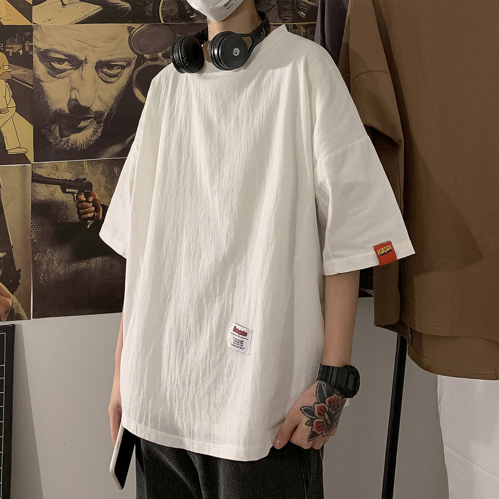 Áo thun cotton ngắn tay dành cho nam mùa hè, thiết kế oversize phù hợp mọi thân hình