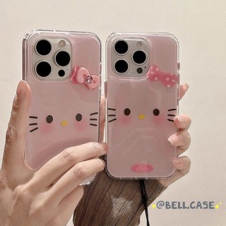 Áp dụng cho IPhone 17 16 15 14 13 12 11 Pro Max XR XS MAX 78PLUS Màu hồng Stereo Bow KT Emoji trường hợp điện thoại mềm