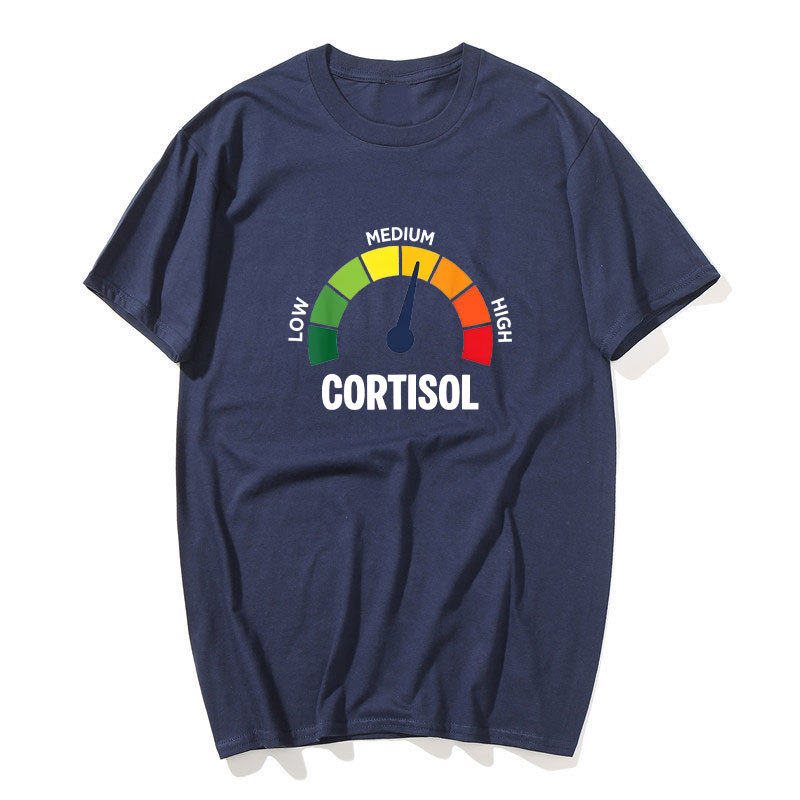 Thấp Cortisol Levels v Meme Áo nam Nữ 100% Cotton Áo Sơ Mi Tay Ngắn