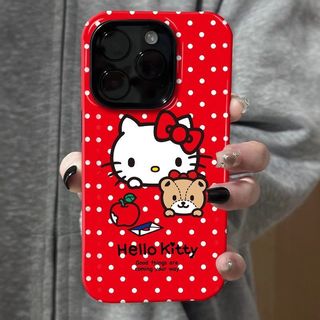 Ốp điện thoại 2 trong 1 Red wave point kt Apple 17 / 16 iPhone 15 Pro Max Phim mới 14 / 13 Creative 12 / 11 Pro Max 7 / 8 Plus Ốp điện thoại bóng hai lớp
