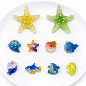 Set Charm Đại Dương Cute Kawaii Trong Suốt Lấp Lánh – Sao Biển Cá Heo Cá Mập Mini Dễ Thương Trang Trí Dép Charm mùa hè C