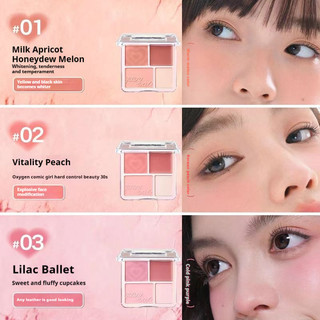 Đĩa Blusher Judydoll Đĩa Tất Cả Trong Một Dễ Dàng Tô Màu Kết Cấu Bột Mịn Nhiều Màu Phù Hợp Với Đĩa Blusher Di Động Trang Điểm Mặt