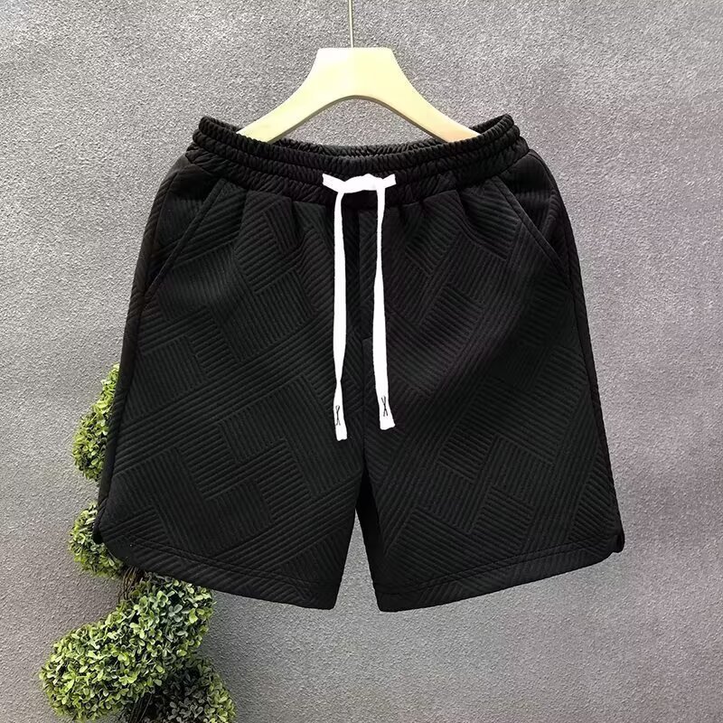 Quần short nam màu trắng họa tiết kim cương, phù hợp thời trang mùa hè