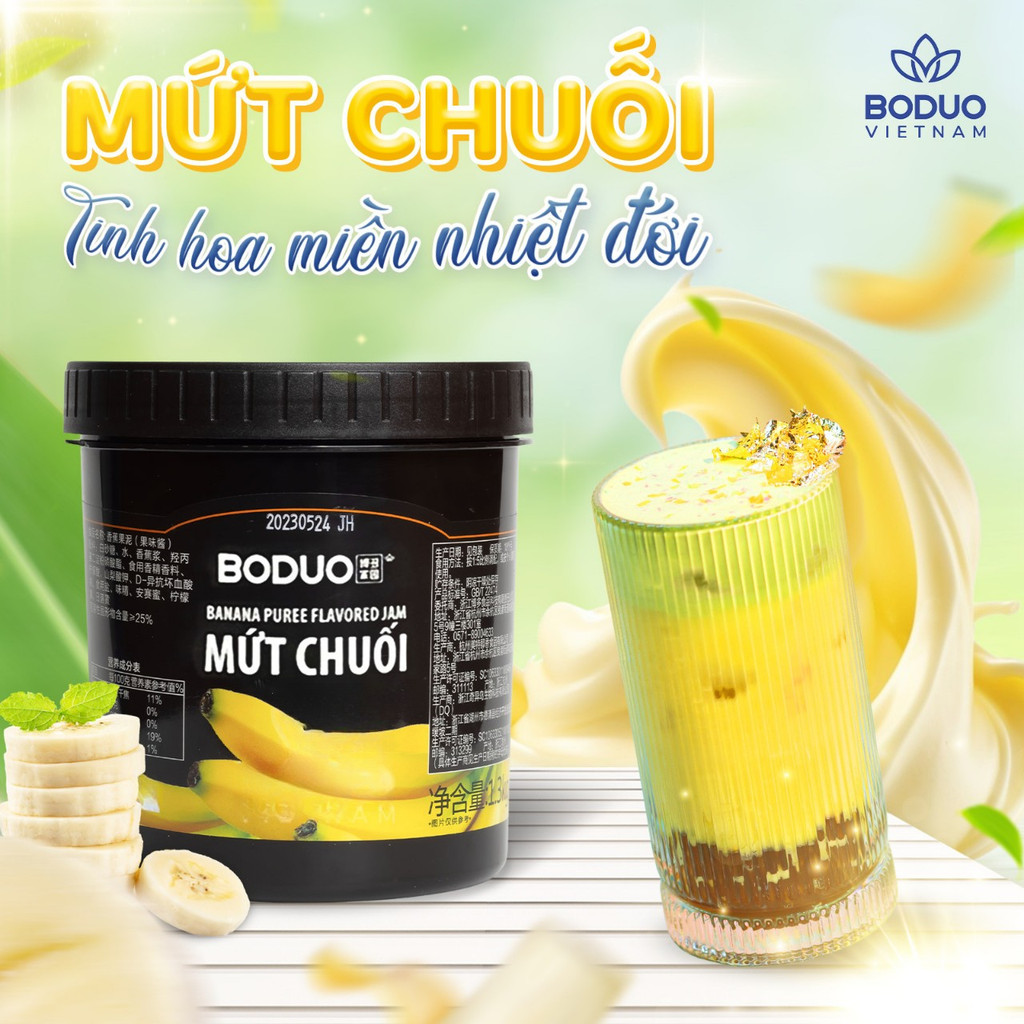 Mứt Quả Boduo Đủ Hương Vị - Hộp 1,3kg Đa Ứng Dụng Pha Chế, Làm Nhân Bánh