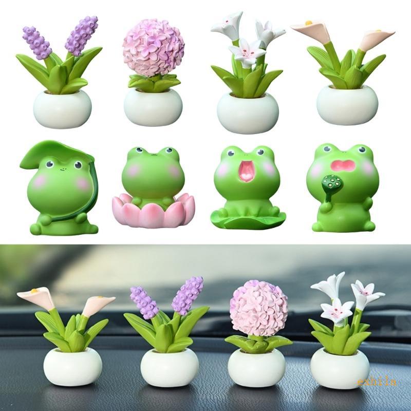 Exhila Nhựa Chậu Hoa Hộp Đựng Thực Vật Các Bức Tượng Trang Trí Cho Kệ Sách Máy Tính Để Bàn Ô Tô