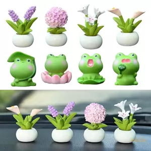 Exhila Nhựa Chậu Hoa Hộp Đựng Thực Vật Các Bức Tượng Trang Trí Cho Kệ Sách Máy Tính Để Bàn Ô Tô