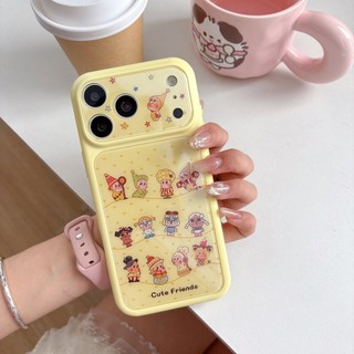 Sweet Girly Full Lens Protection Love Heart Crybaby Yellow Acrylic Phone Case Cho iPhone 17Promax 17Pro 15 16 Pro Max Vỏ Phụ Nữ Chống Sốc