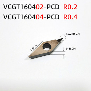 2 cái / lốc, Chèn kim cương VCGT160402-PCD VCGT160404-PCD Dụng cụ tiện tiện Chèn tấm lưỡi VCGT110304-PCD cho gia công hoàn thiện bằng nhôm, đồng