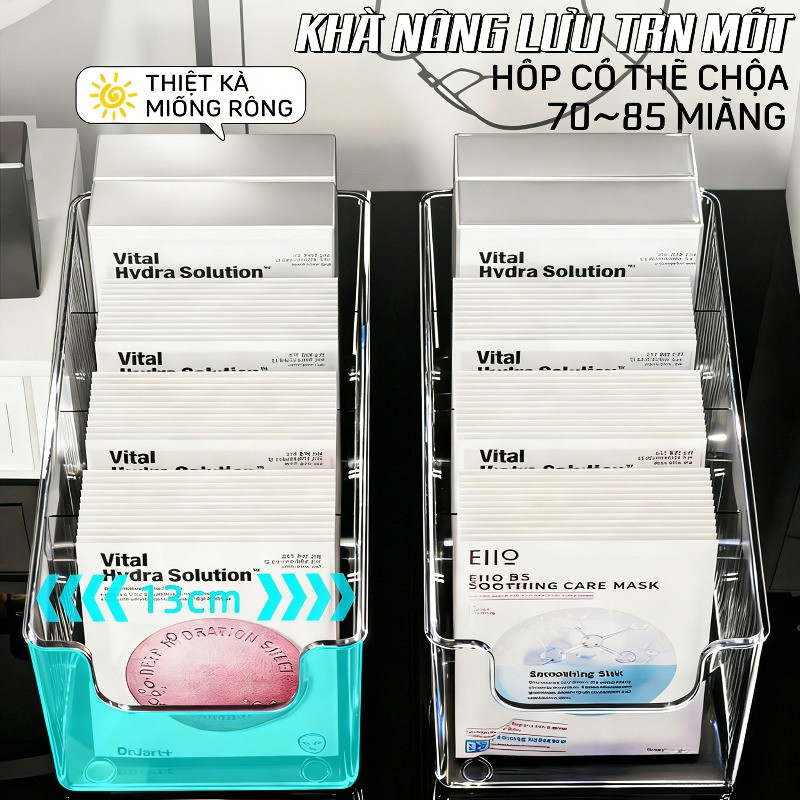 Hộp Bảo Quản Mặt Nạ, Có Lưới, Có Thể Tháo Rời, Có Lưới Có Thể Tháo Rời, Đa Chức Năng, Sắp Xếp Mỹ Phẩm Chăm Sóc Da