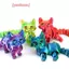 Mèo in hình 3D khớp nối 12cm Đồ chơi động vật dễ thương Trang trí để giảm căng thẳng Trang trí máy tính để bàn Quà tặng Giáng sinh cho thú cưng
