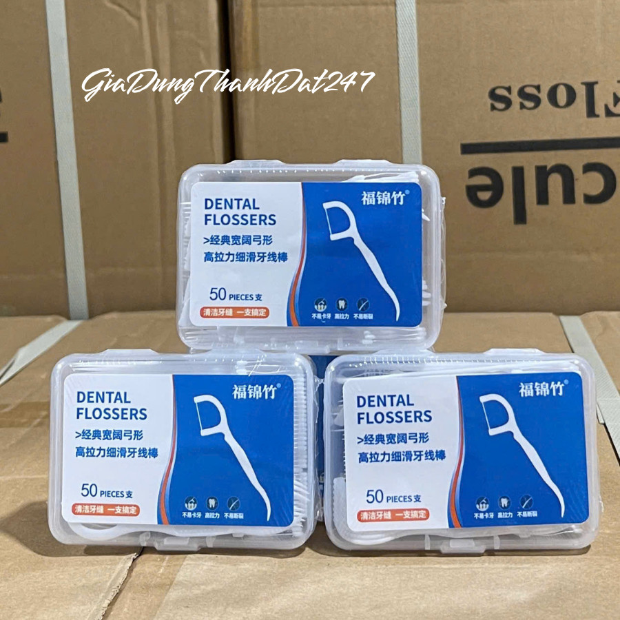 Combo 12 Hộp 600 Chiếc Tăm Chỉ Nha Khoa Xỉa Răng, Vệ Sinh Sạch Sẽ Kẽ Răng Chân Nướu Chăm Sóc Răng Miệng